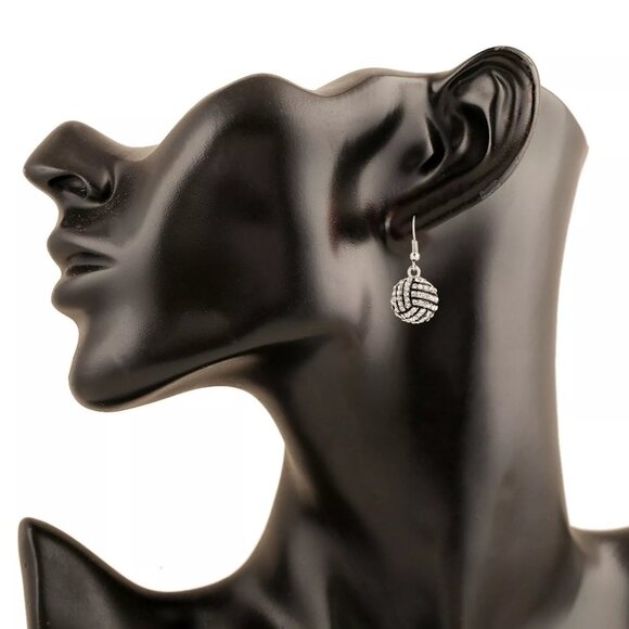 NEW! SPARKLING Rhinestone VOLLEYBALL Drop Earrings - CHARMING SPORTS - Picture 3 of 6